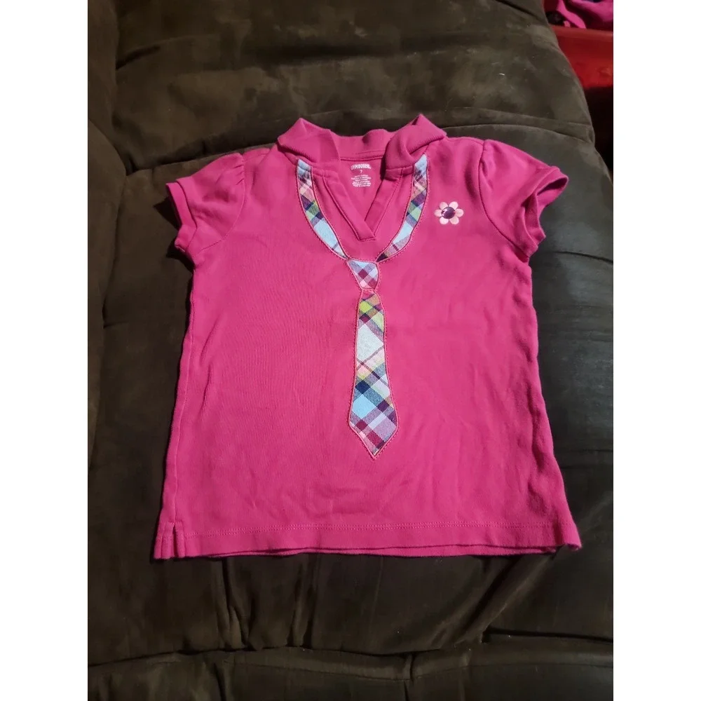Gymboree smart and sweet pink‎ collared shirt size 7 tie